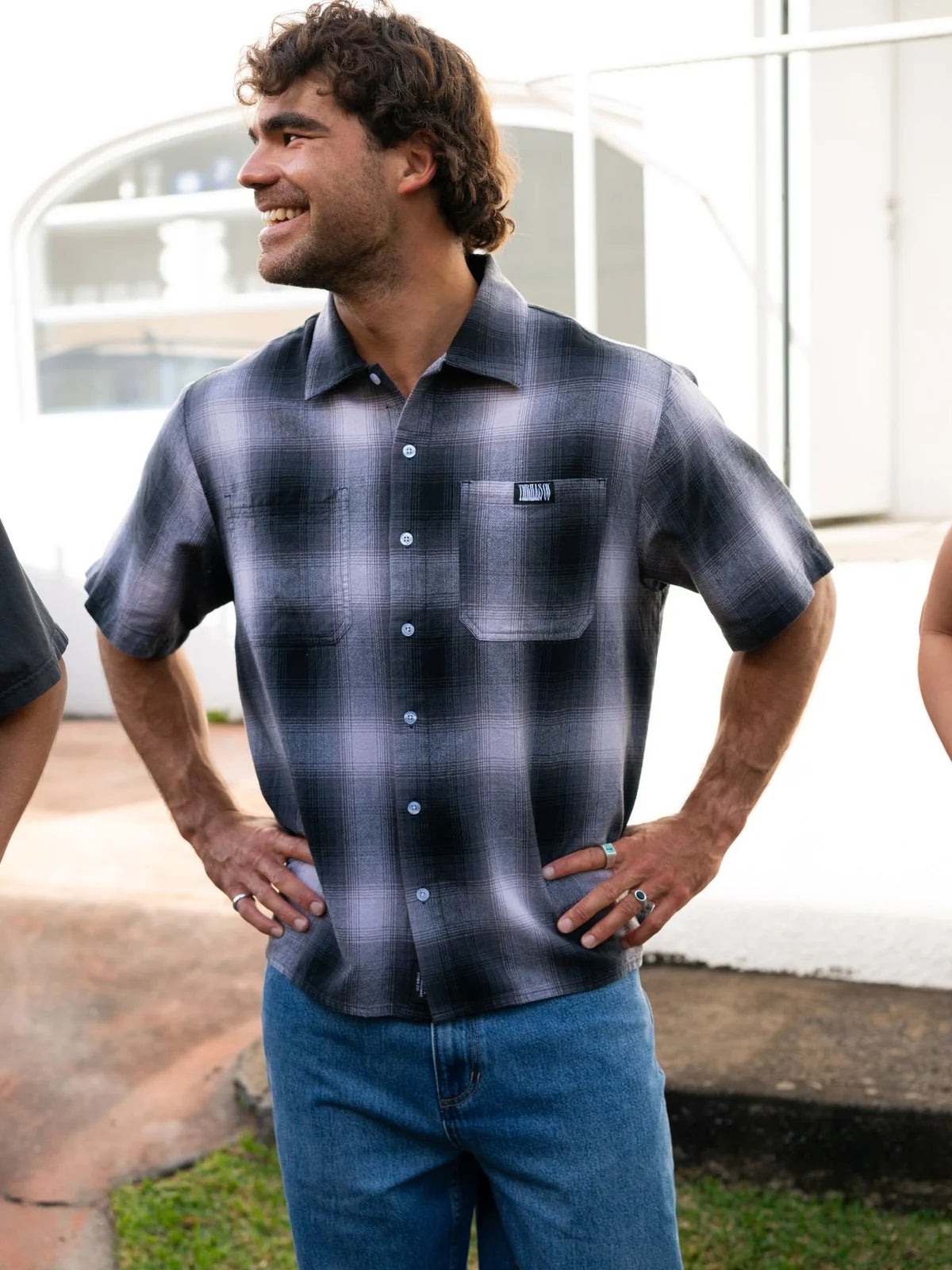 CHAOTIC INTERVENTIONS CROPPED SHORT SLEEVE SHIRT BLACK