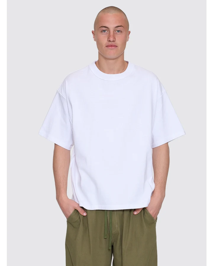 REVERSE BOX FIT TEE WHITE