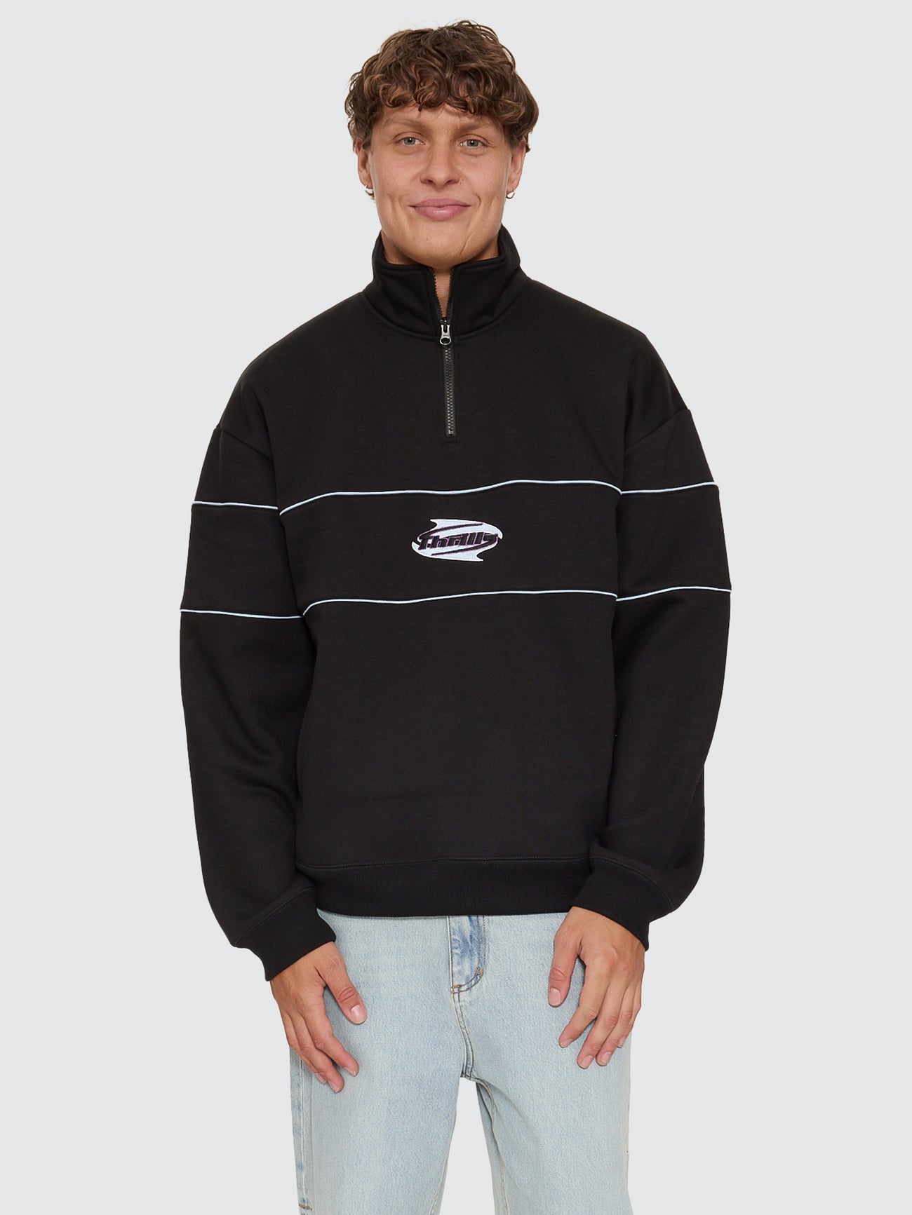SPLIT DECISIONS QUARTER ZIP FLEECE BLACK