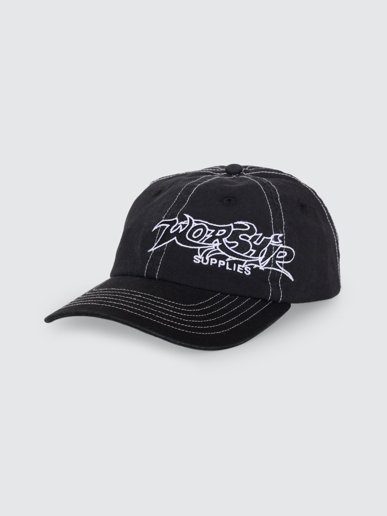 SPIKER 6 PANEL CAP WASHED BLACK