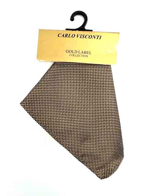 GOLD LABEL SELF PATTERN POCKET SQUARE CAPPUCCINO