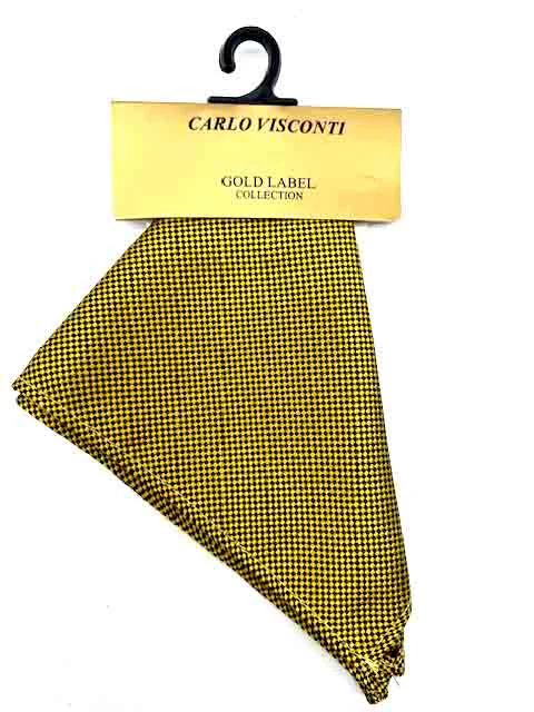 GOLD LABEL SELF PATTERN POCKET SQUARE GOLD