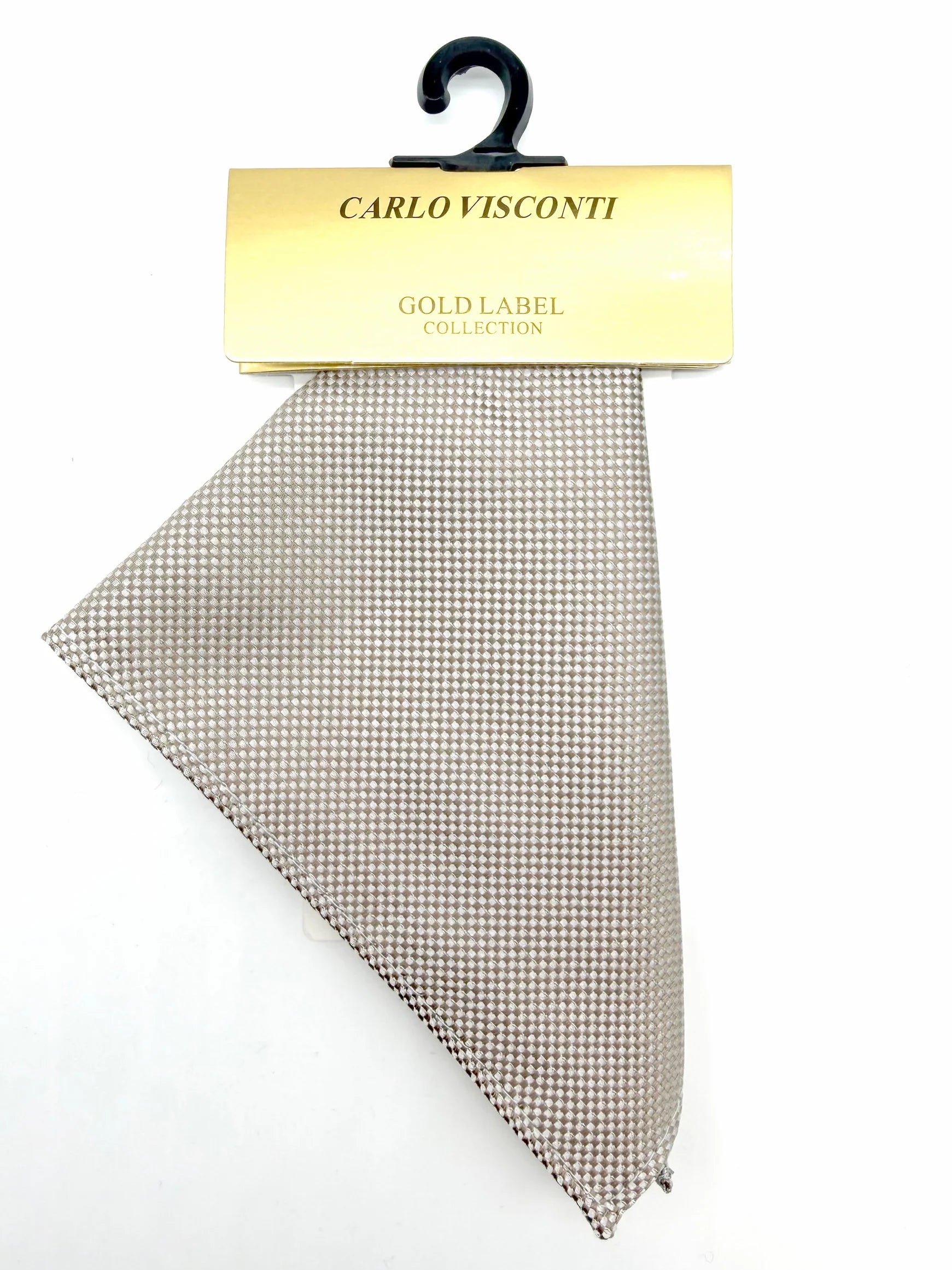 GOLD LABEL SELF PATTERNED POCKET SQUARE OATMEAL