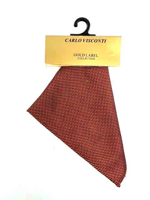 GOLD LABEL SELF PATTERNED POCKET SQUARE BURNT ORANGE