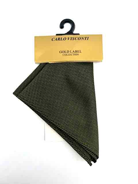GOLD LABEL SELF PATTERN POCKET SQUARE OLIVE