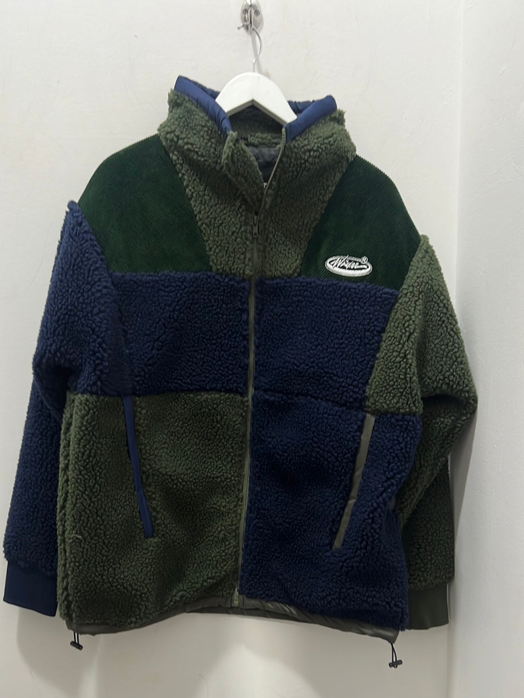 RAKI SHERPA JACKET - GREEN/NAVY