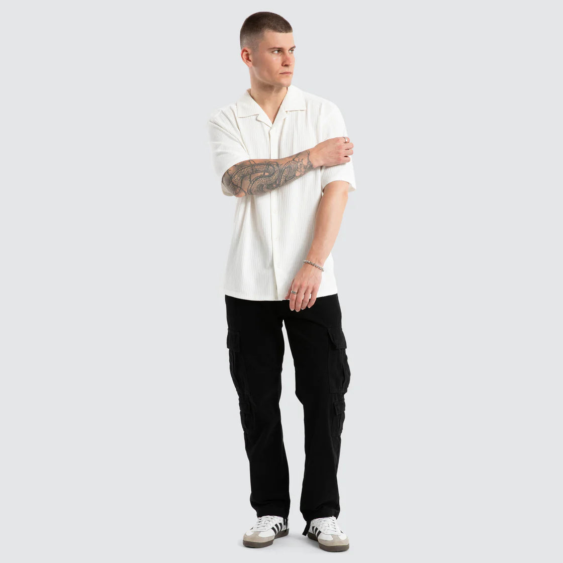 CASANOVA CROPPED RESORT SHIRT WHITE