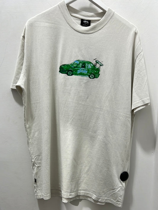 RACECAR SS TEE PIGMENT WASHED WHITE