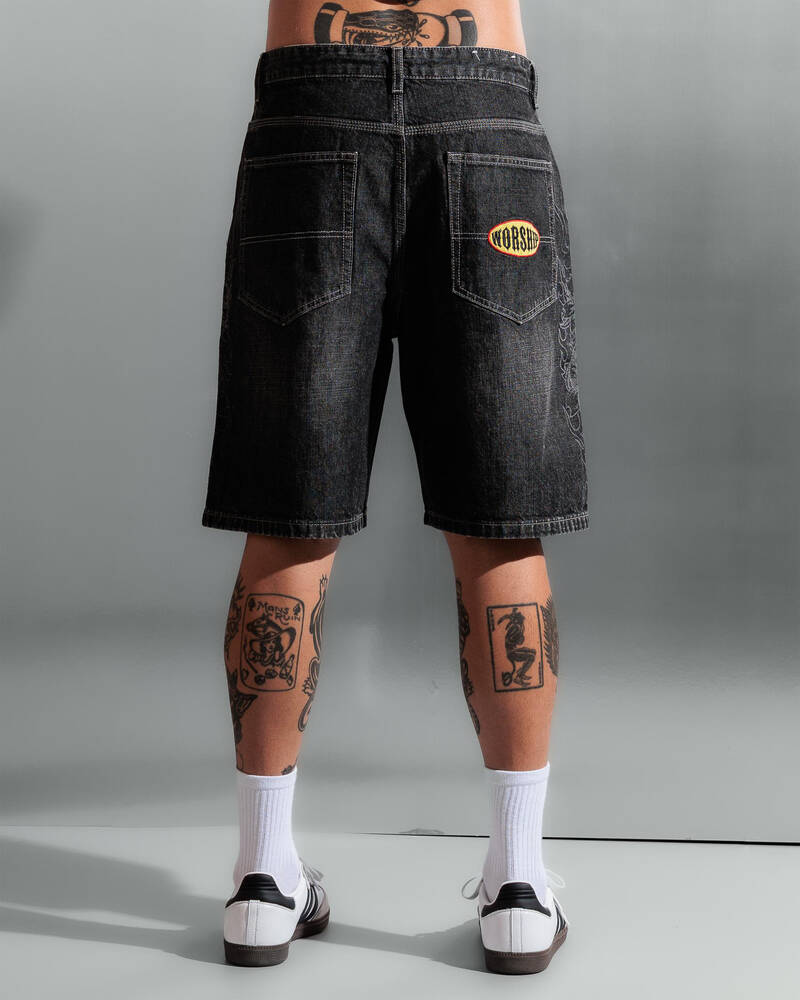 TROPIC HEAT BIG DAWG JEAN SHORT SPOOKY BLACK