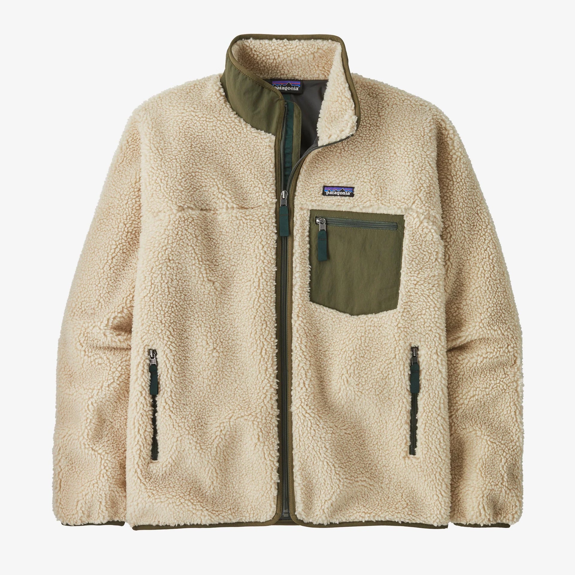 CLASSIC RETRO-X FLEECE JACKET DARK NATURAL W BASIN GREEN