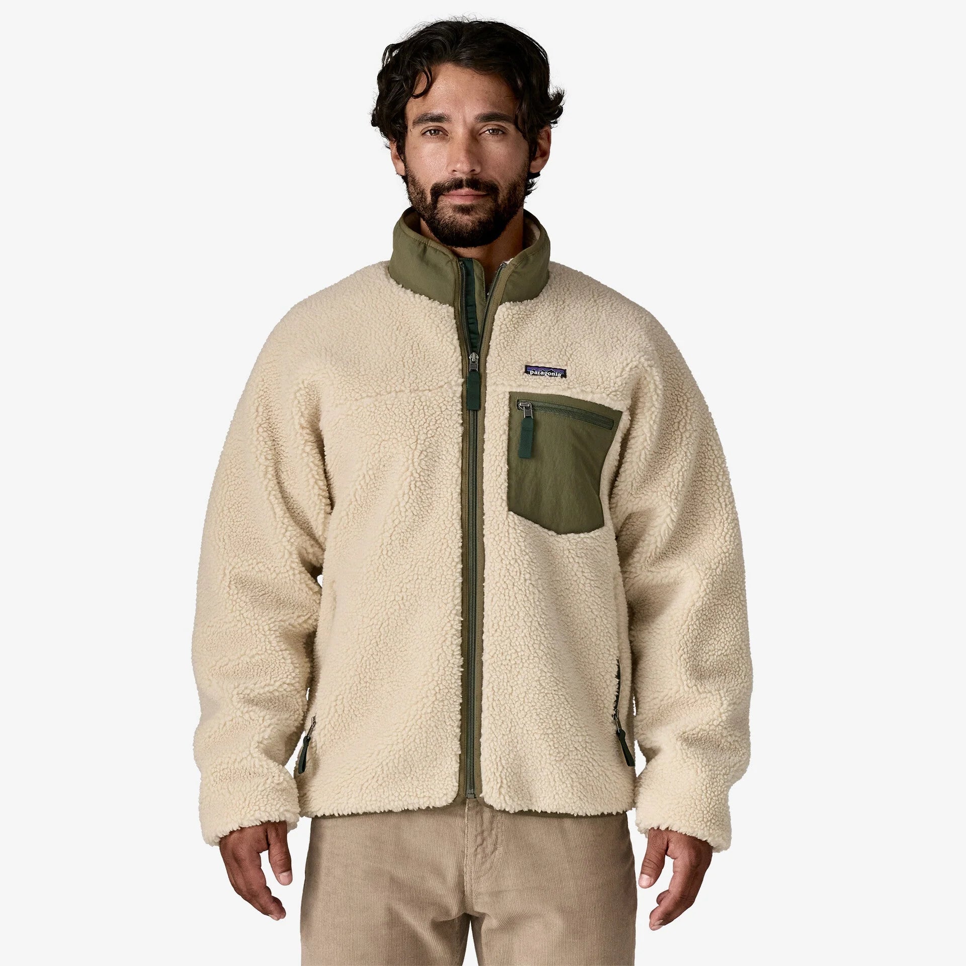 CLASSIC RETRO-X FLEECE JACKET DARK NATURAL W BASIN GREEN