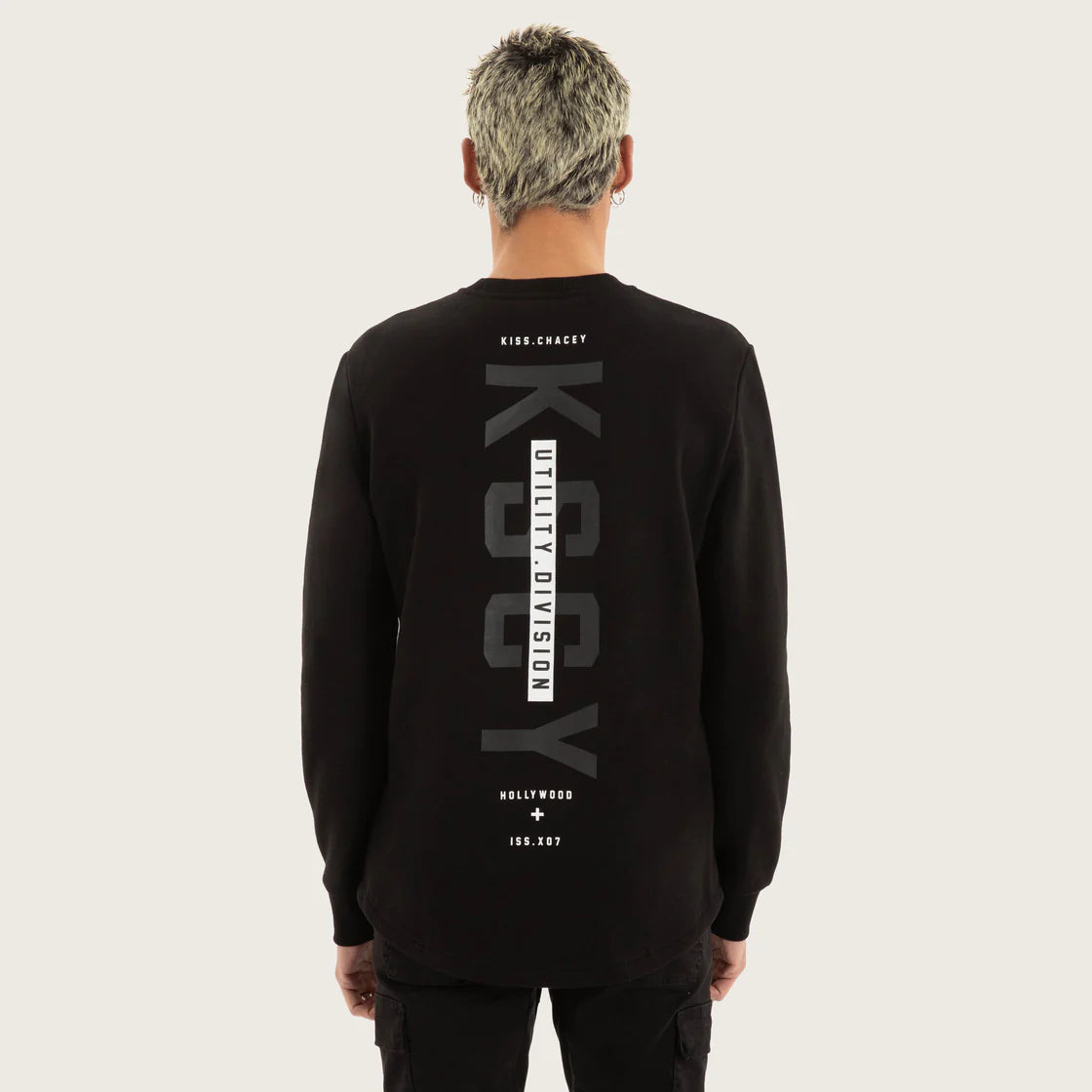 FLICKER DUAL CURVED SWEATER BLACK