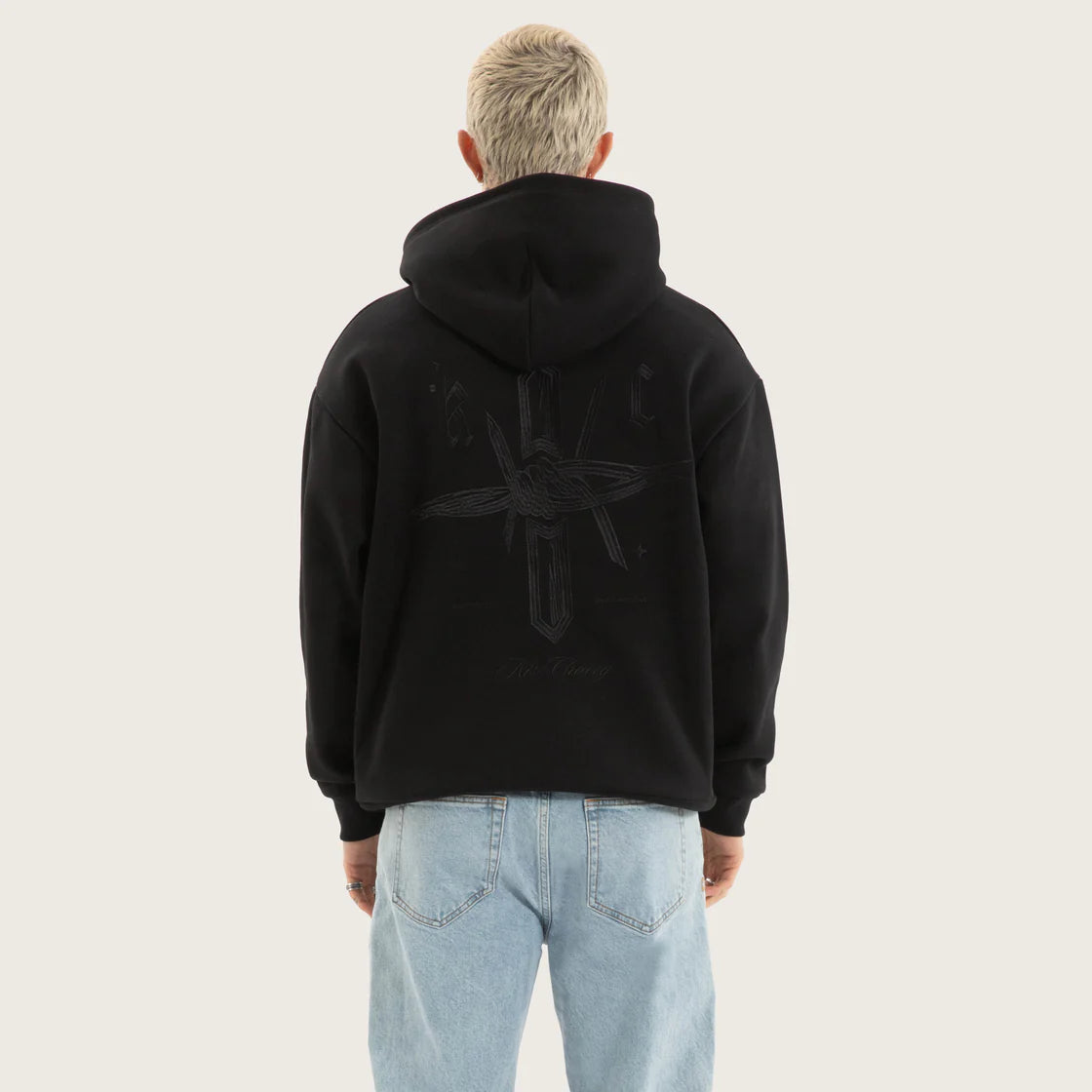CHAINED RELAXED HOOD BLACK