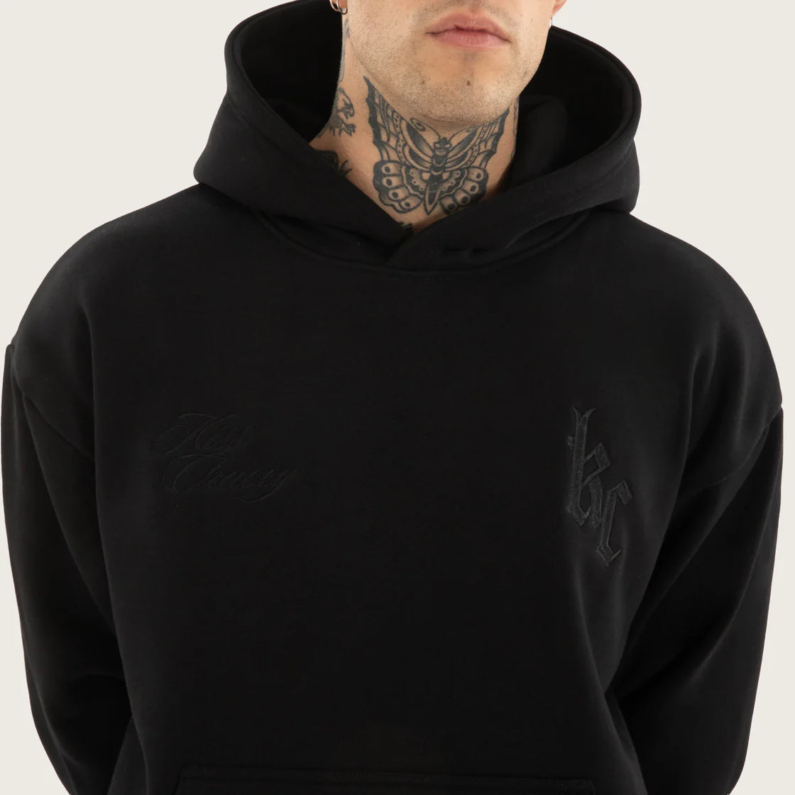 CHAINED RELAXED HOOD BLACK