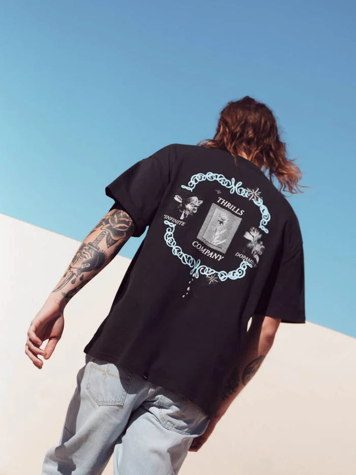 INIFINITE DOPAMINE BOX FIT OVERSIZE TEE PIRATE BLACK