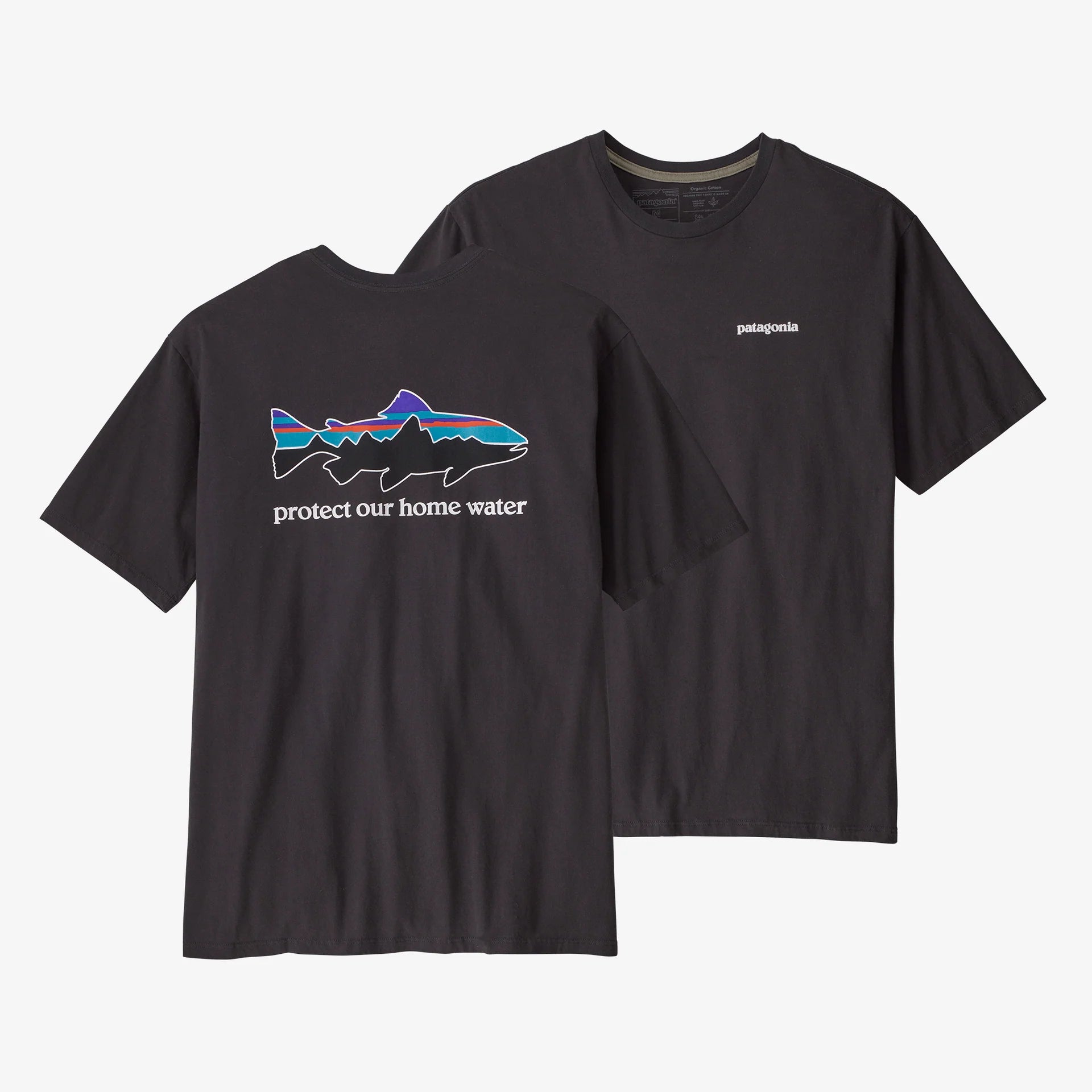 HOME WATER TROUT ORGANIC TEE INK BLACK