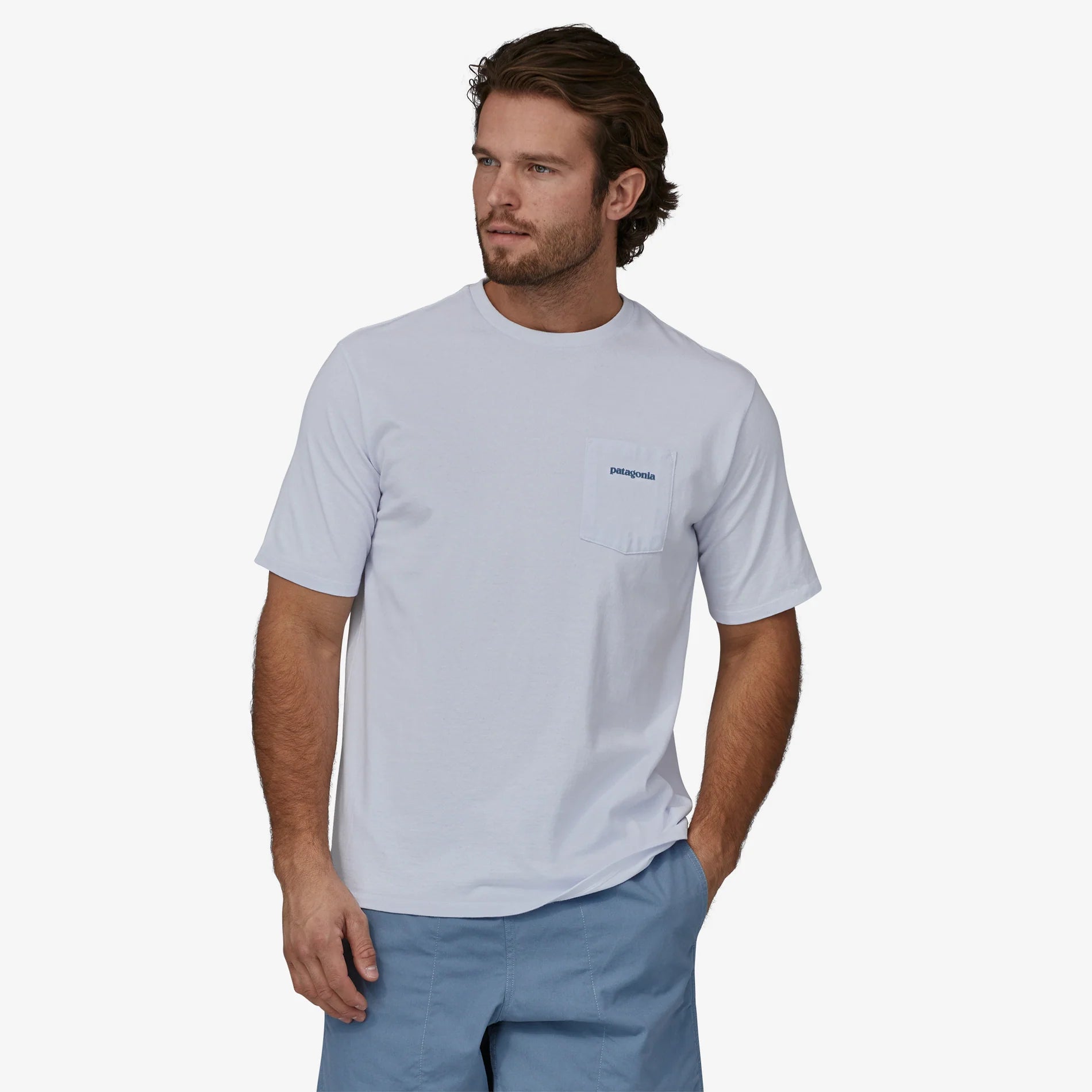 BOARDSHORT LOGO POCKET TEE WHITE