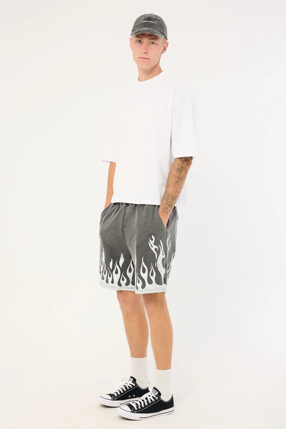 BURNER JERSEY SHORTS WASHED BLACK