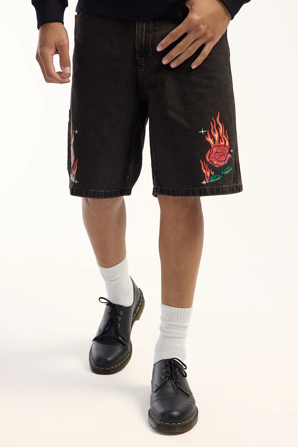 ANDERSON CARPENTER JEAN SHORT EMBER BLACK