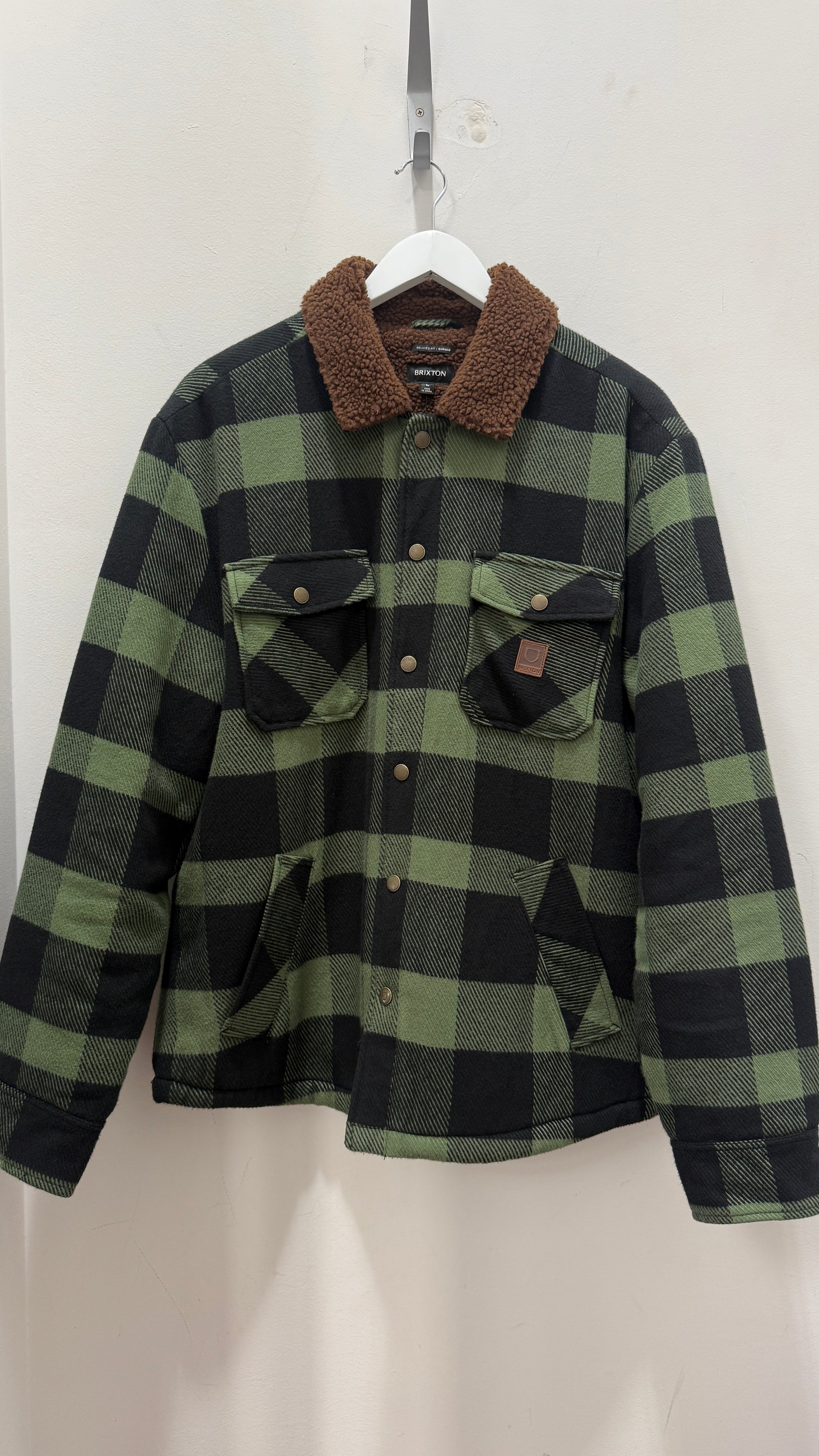 DURHAM LINED JACKET BLACK/WILD GREEN FLANNEL