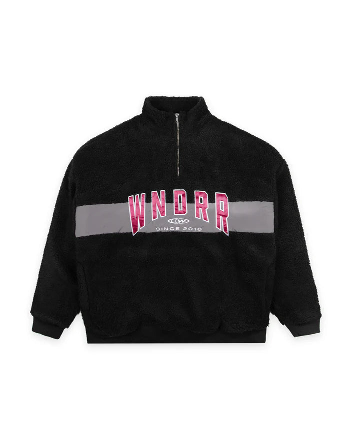 HASHI 1/4 ZIP SHERPA FLEECE BLACK