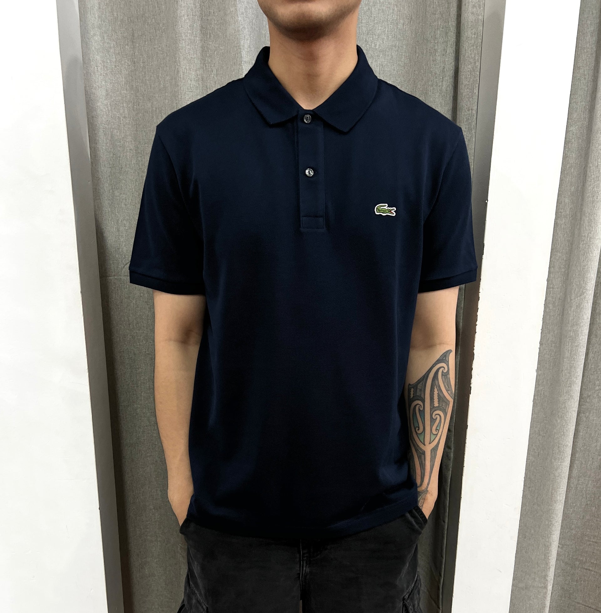 ORIGINAL L12.12 SLIM FIT PETIT PIQUE POLO SHIRT NAVY