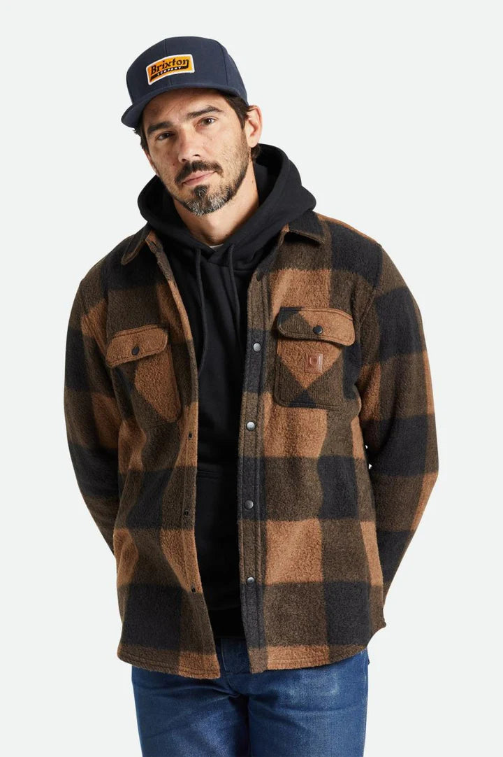 BOWERY LS ARTIC STRETCH FLEECE BISON/BLK