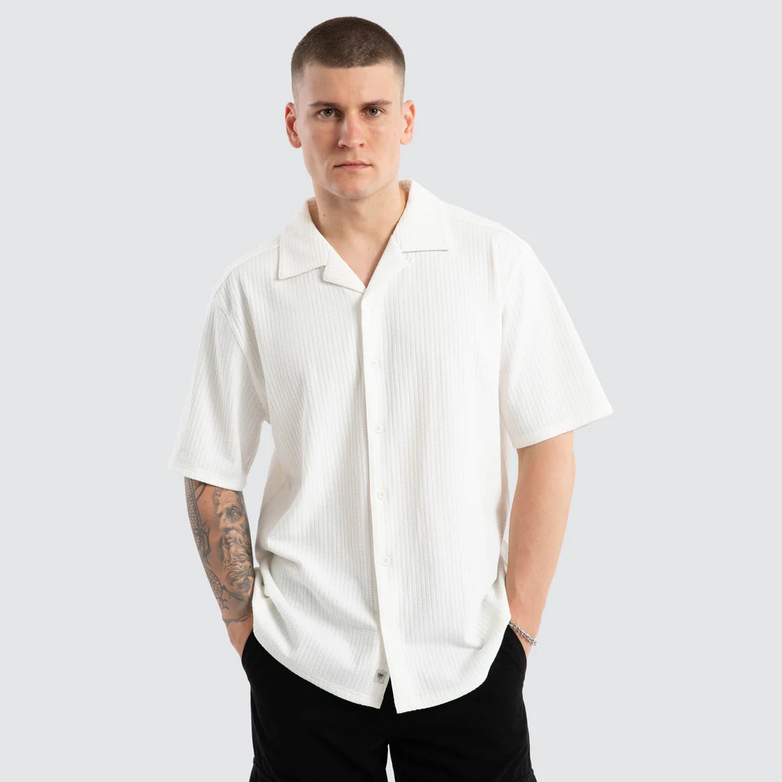 CASANOVA CROPPED RESORT SHIRT WHITE