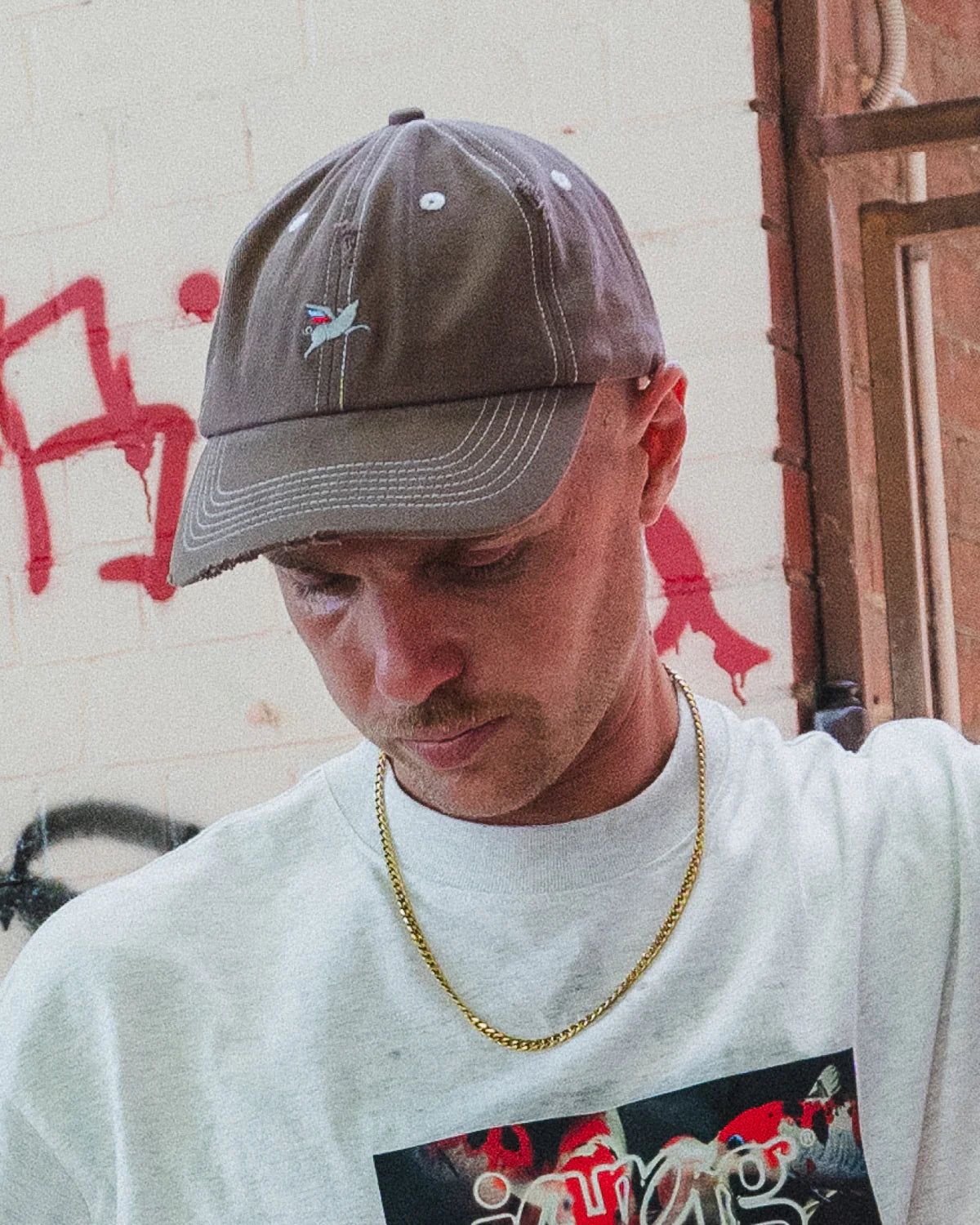 PIGASUS DAD CAP WASHED BROWN