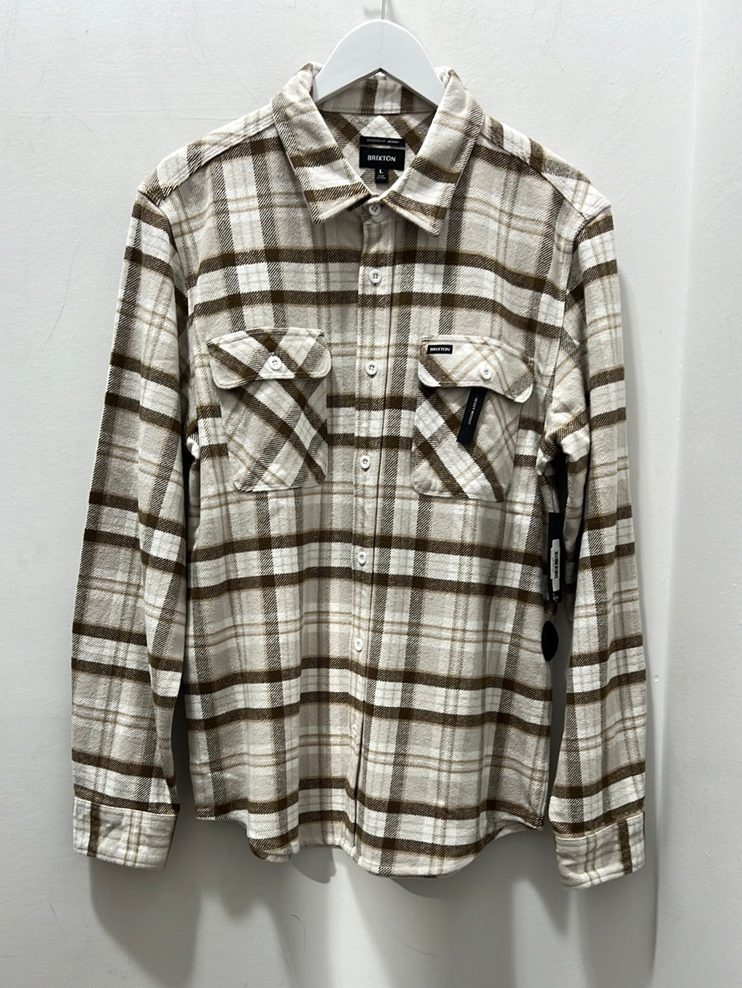 BOWERY HEAVYWEIGHT LS FLANNEL  BEIGE OFF WHITE DESERT PALM