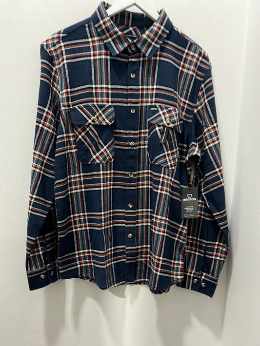 BOWERY LS FLANNEL - NAVY/OWH/TER