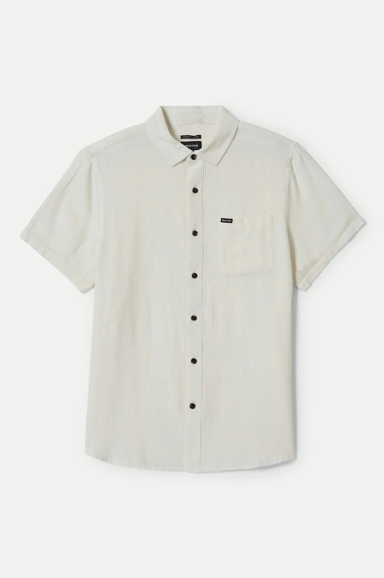 CHARTER ORGANIC COTTON S/S SHIRT EGRET WHITE