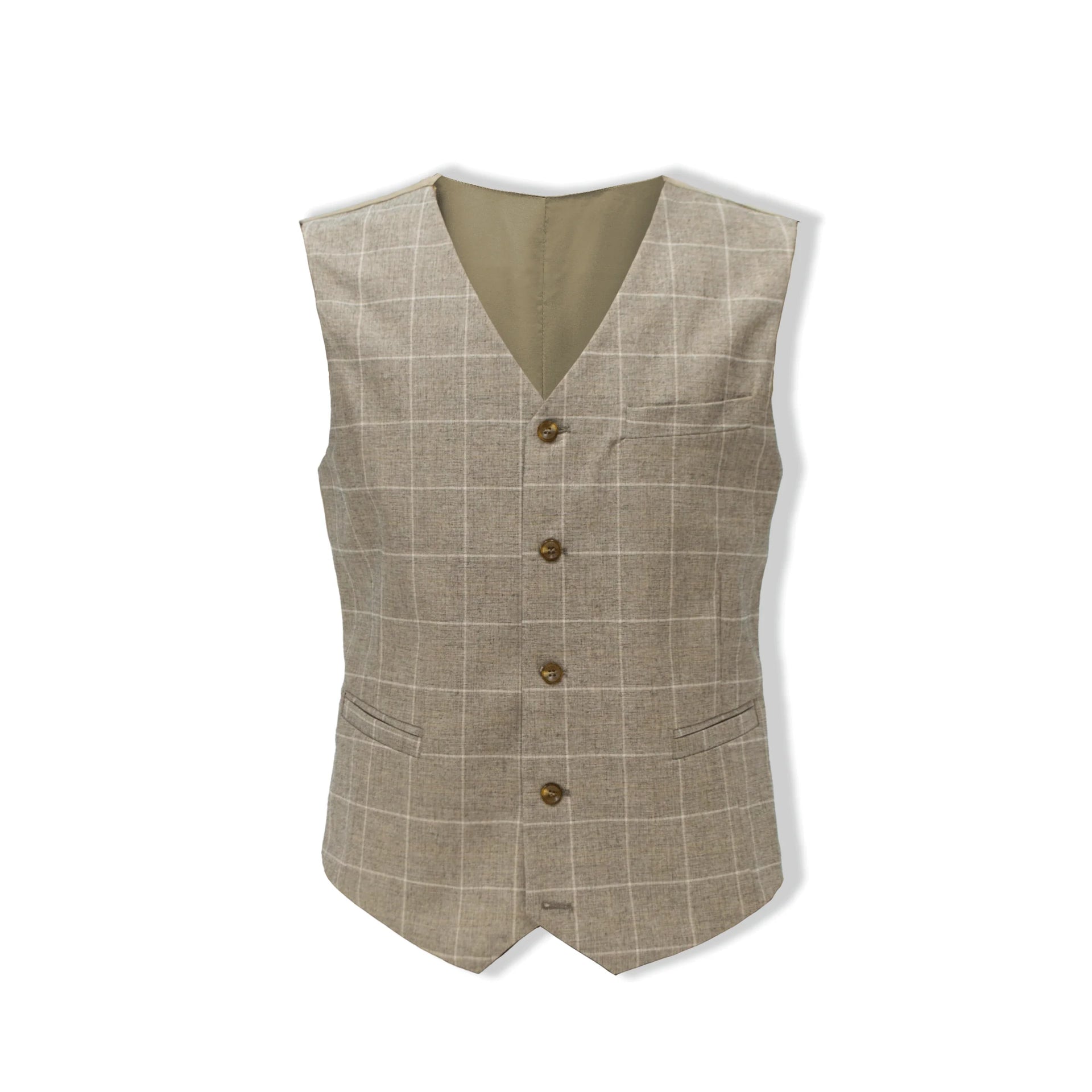 SCUZZATTI 2932 CHECK VEST CAMEL