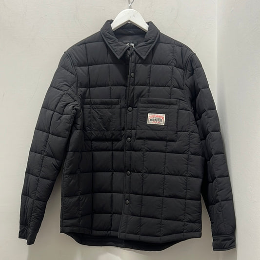 QUILTED FATIGUE SHIRT - BLACK