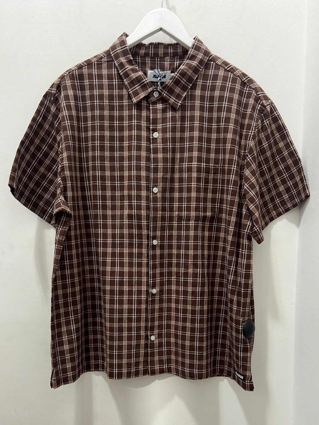 Ryan check ss shirt - chocolate