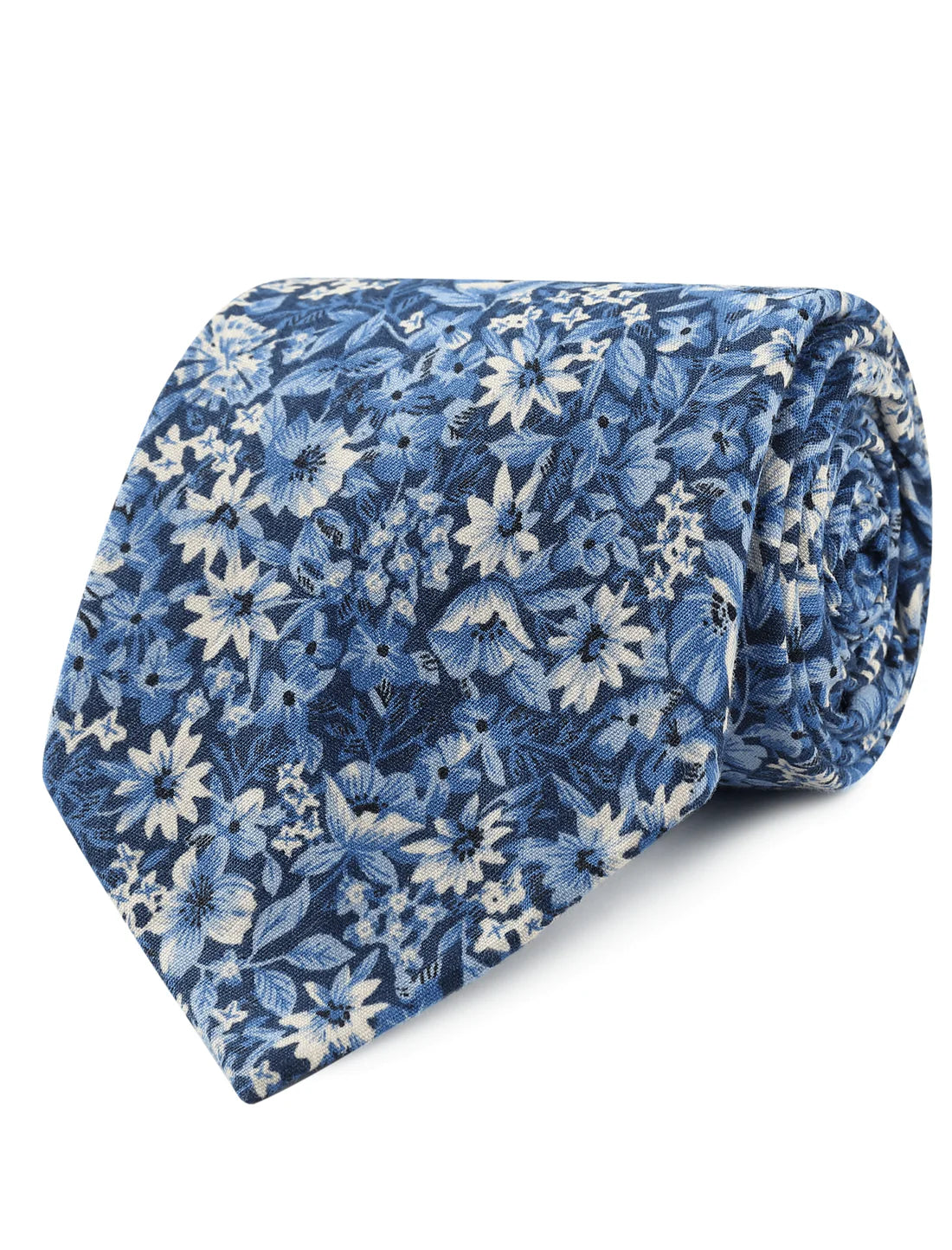 ARCTIC AZURE FLORAL NECKTIE Y414