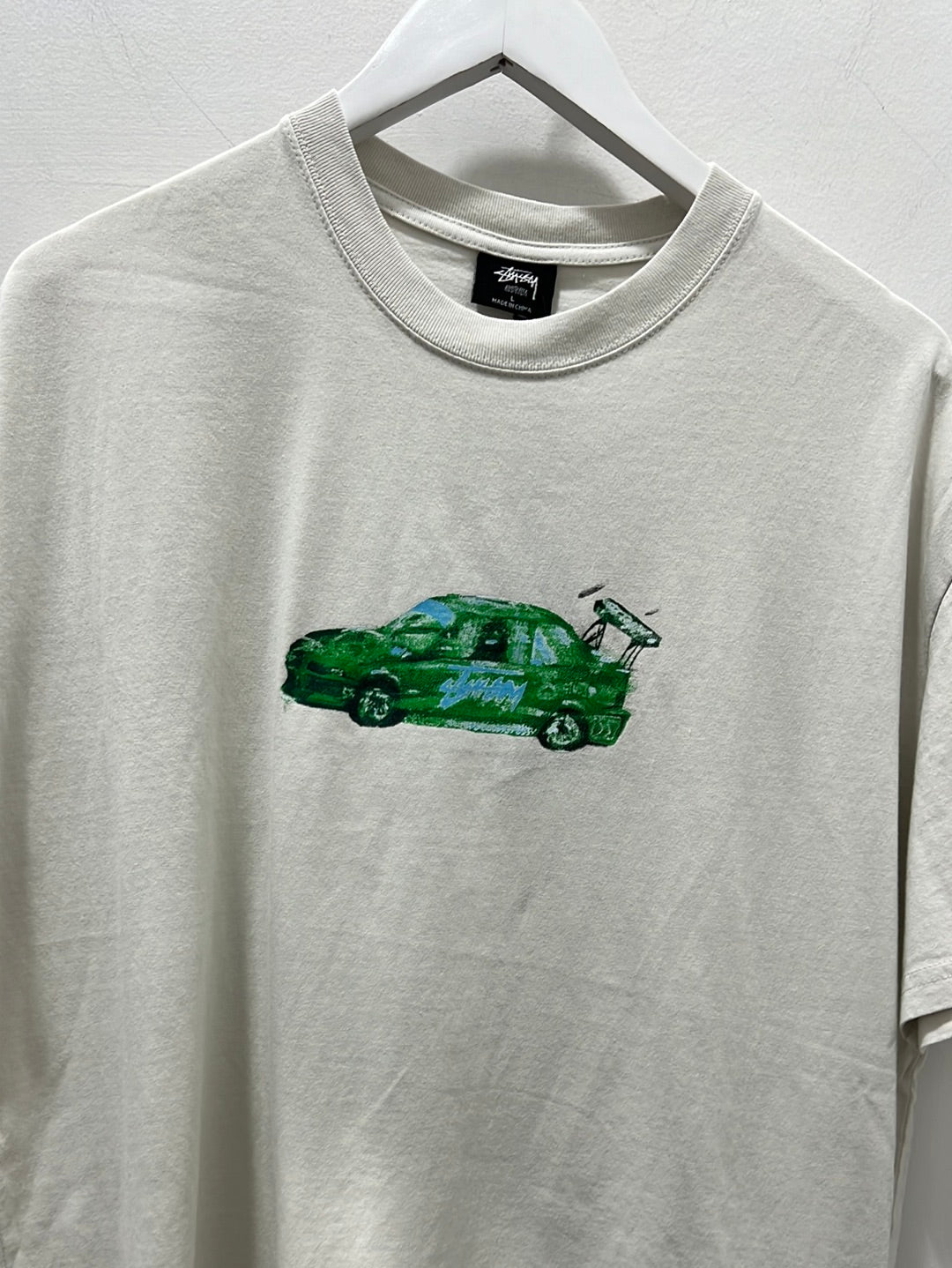 RACECAR SS TEE PIGMENT WASHED WHITE