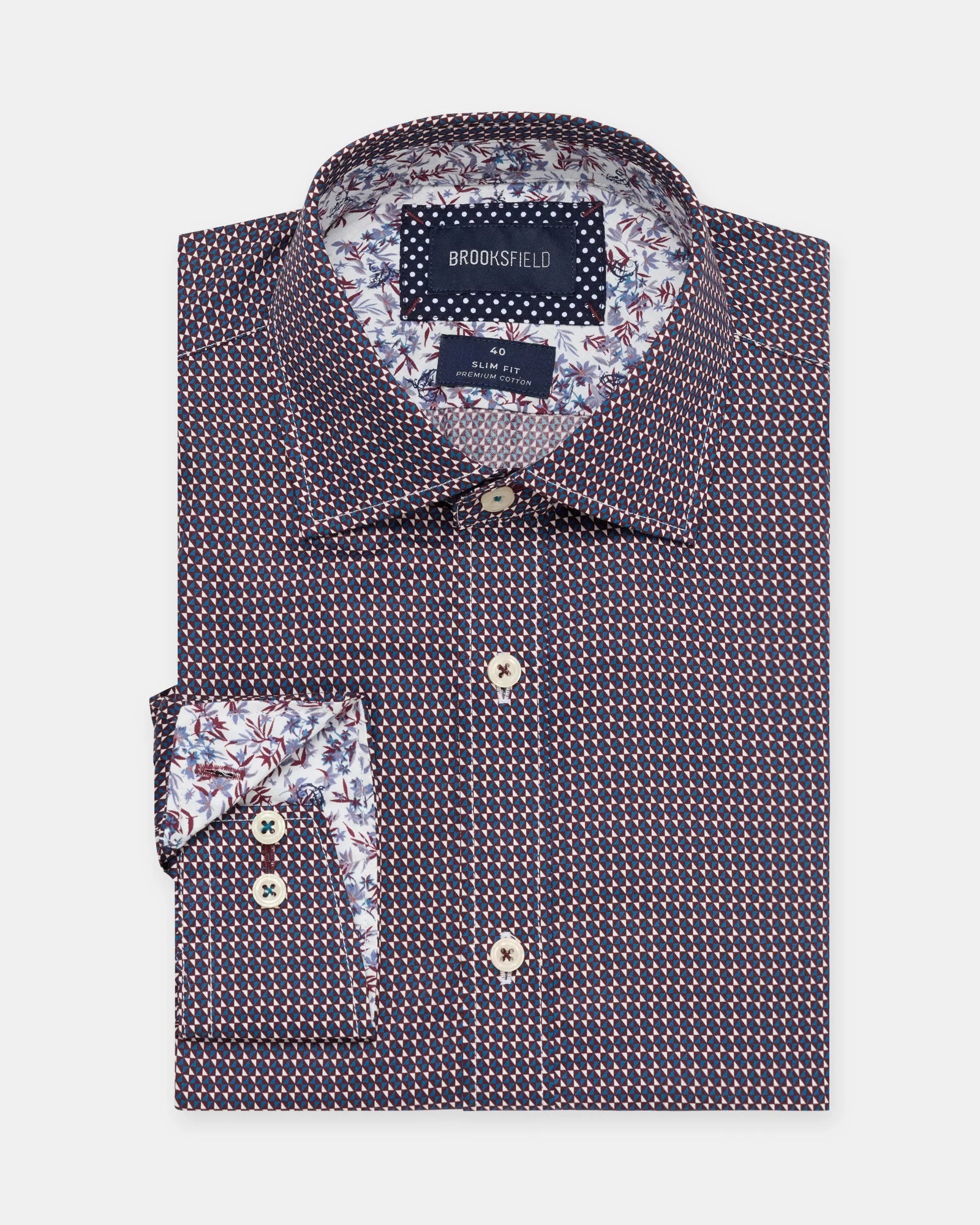 BFC2564 PREMIUM PRINT SHIRT PLUM