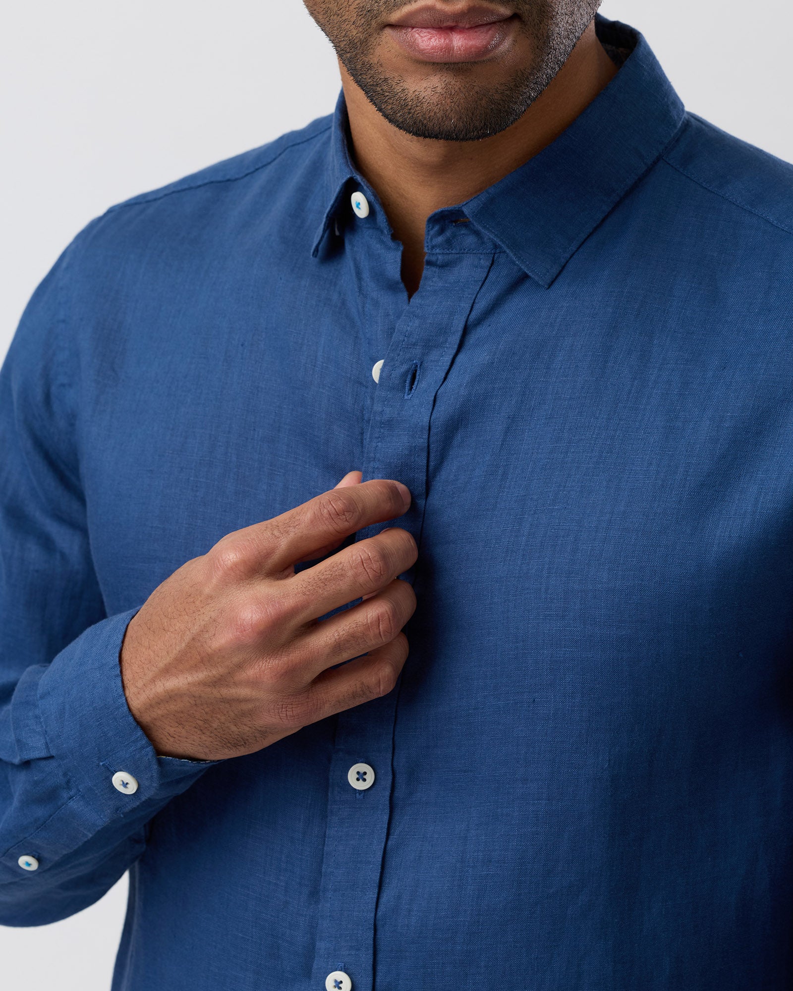 BFS1156 LINEN SHIRT INDIGO