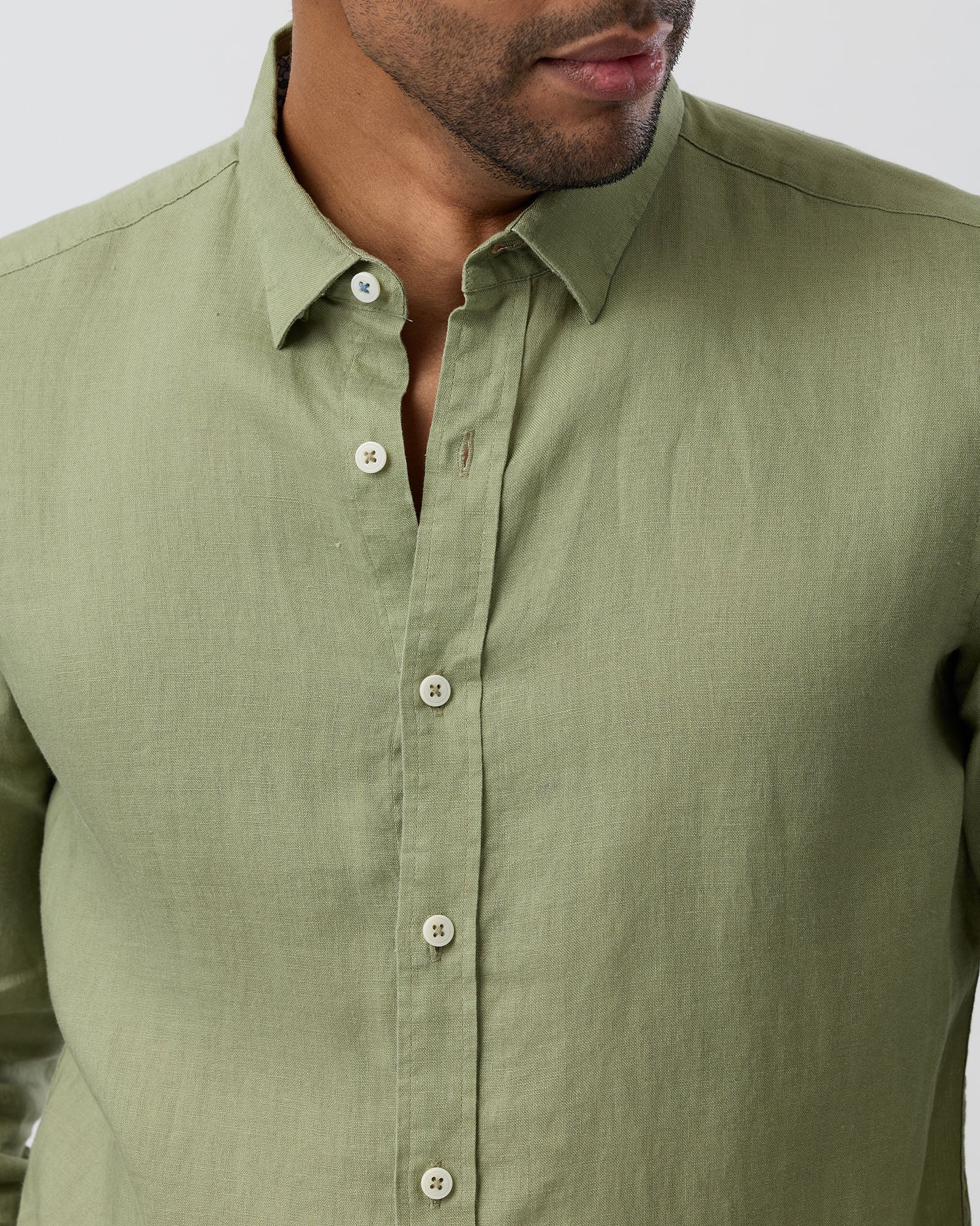 BFS1156 LINEN SHIRT SAGE