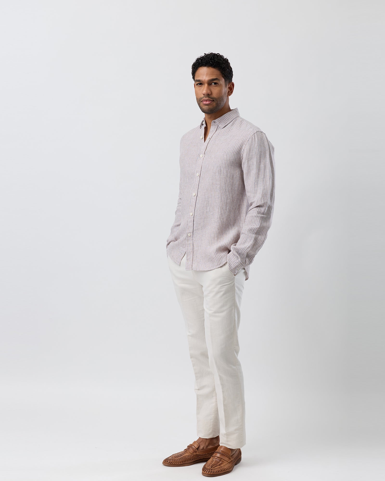 BFS1158 LINEN SHIRT BEIGE