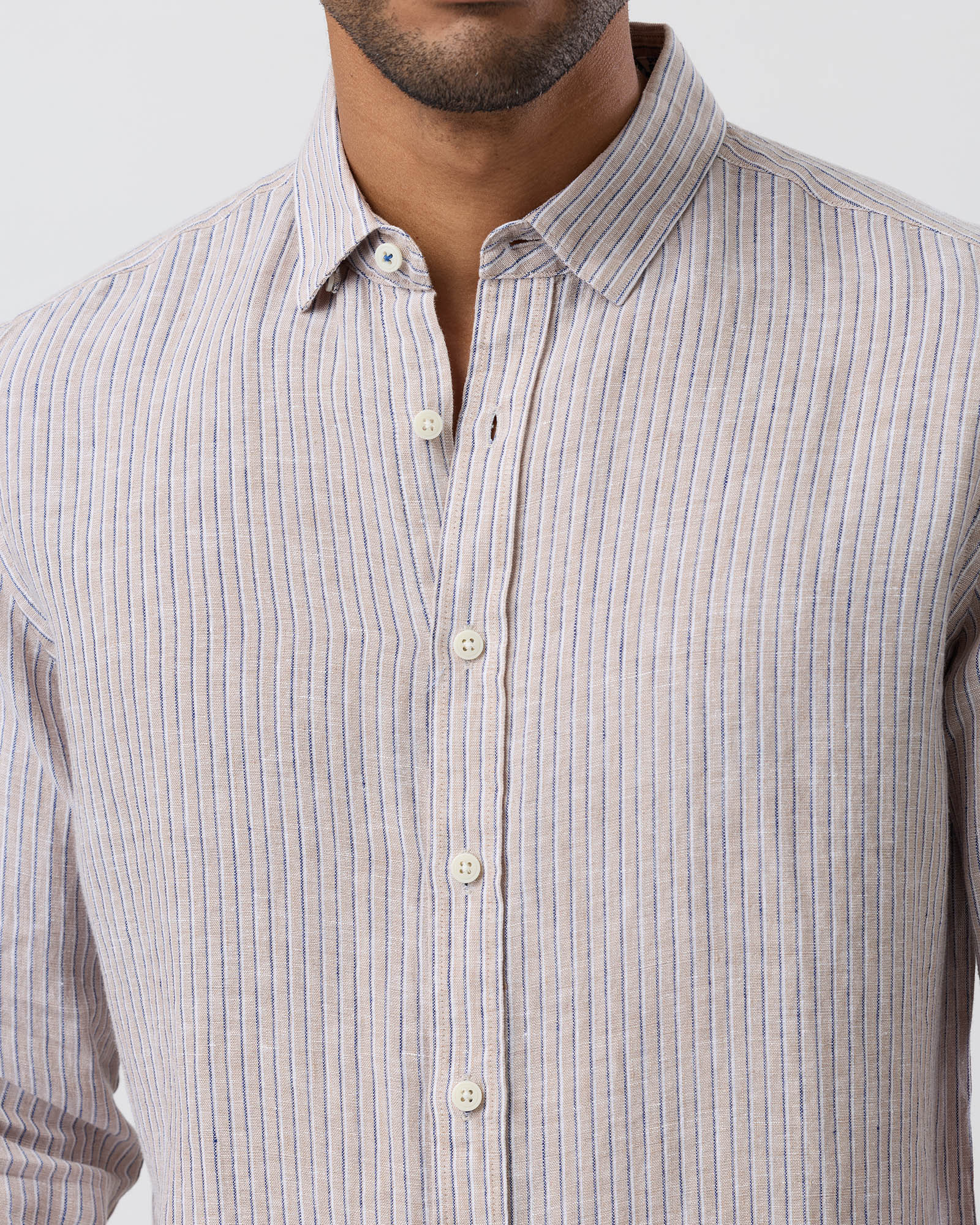 BFS1158 LINEN SHIRT BEIGE