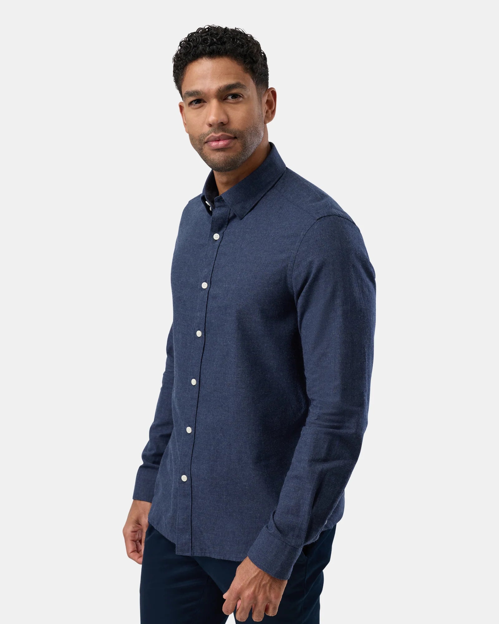 BFS1162 LS SHIRT NAVY MARLE