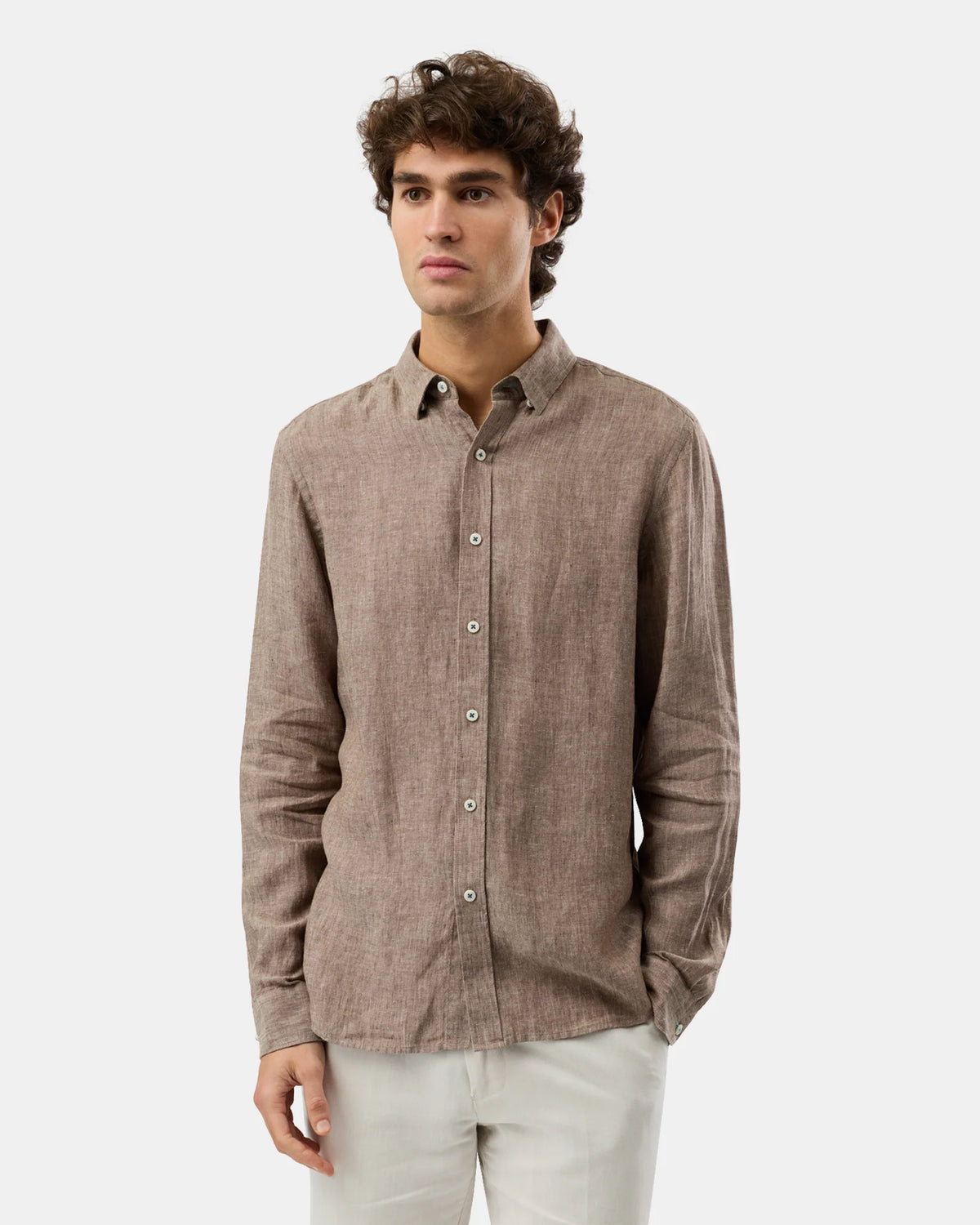 BFS1176 LINEN SHIRT BARK