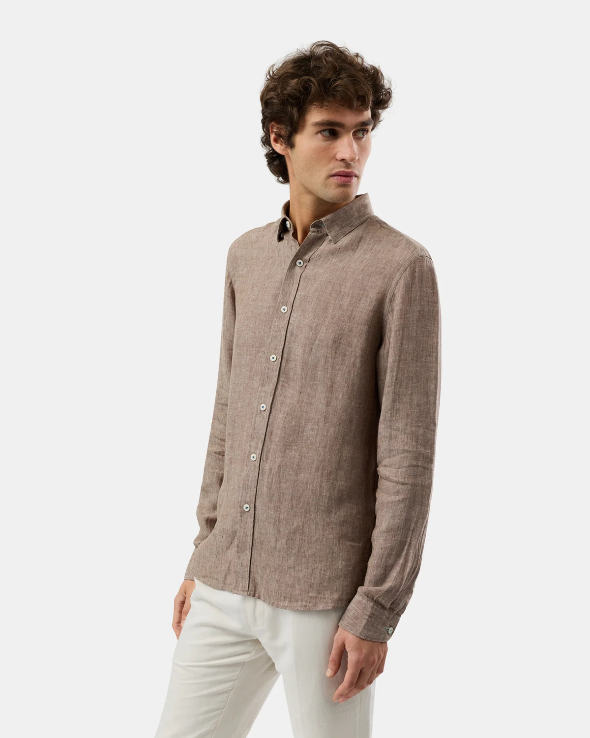 BFS1176 LINEN SHIRT BARK
