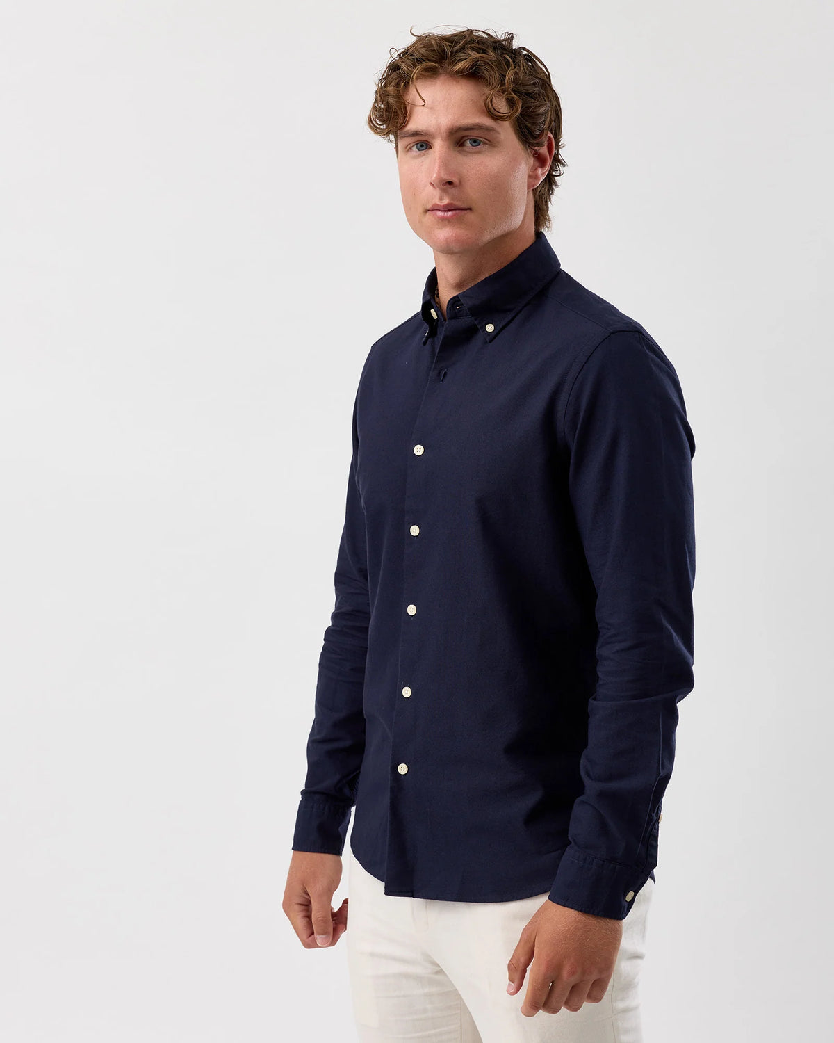 BFS800 OXFORD BUTTON DOWN SHIRT NAVY