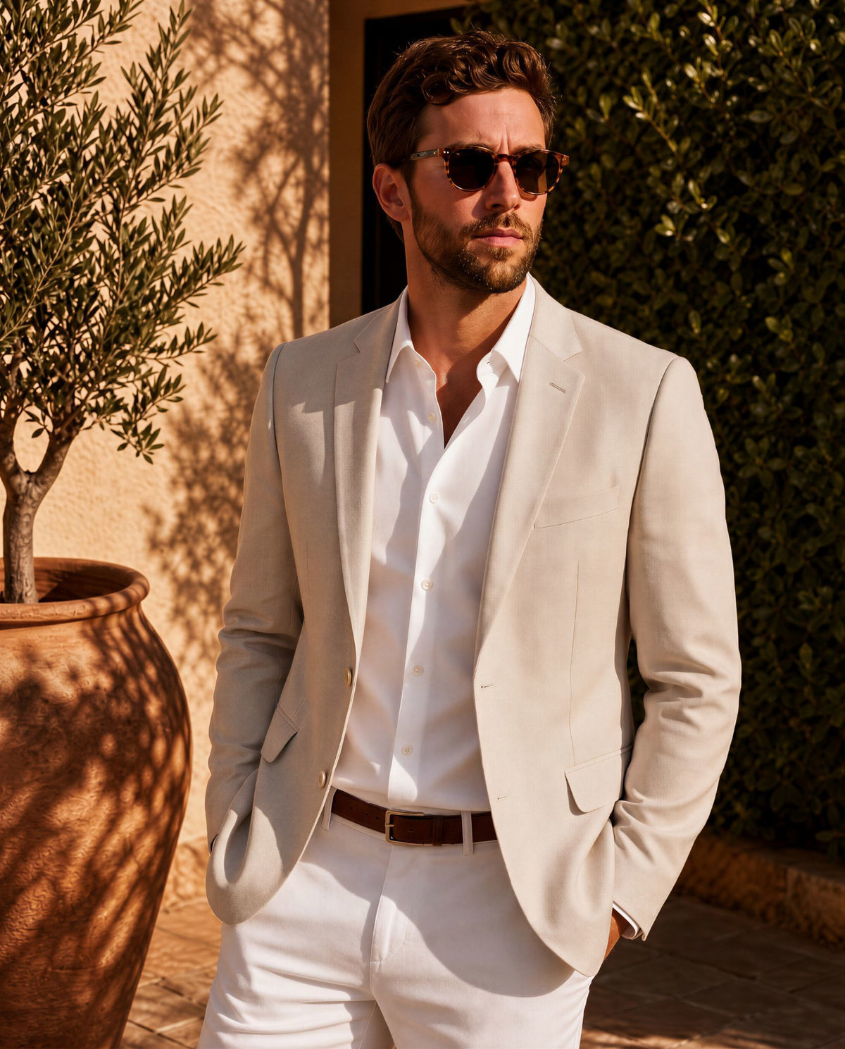 RHYS SLIM BLAZER SAND