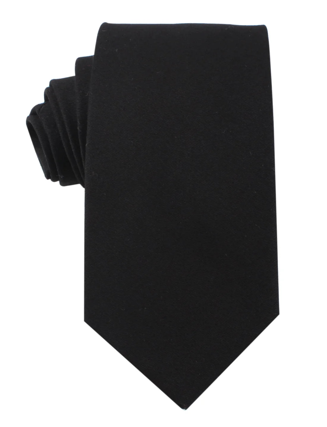 BLACK COTTON SKINNY TIE