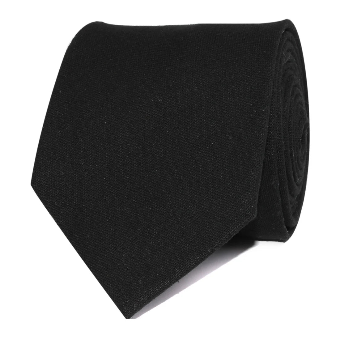 BLACK COTTON SKINNY TIE