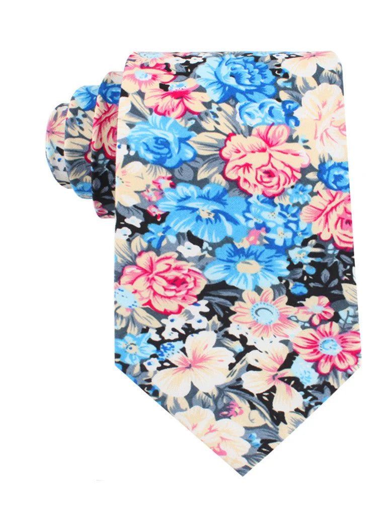 SCIGLIO D'AFRICA VIOLET FLORAL TIE C380